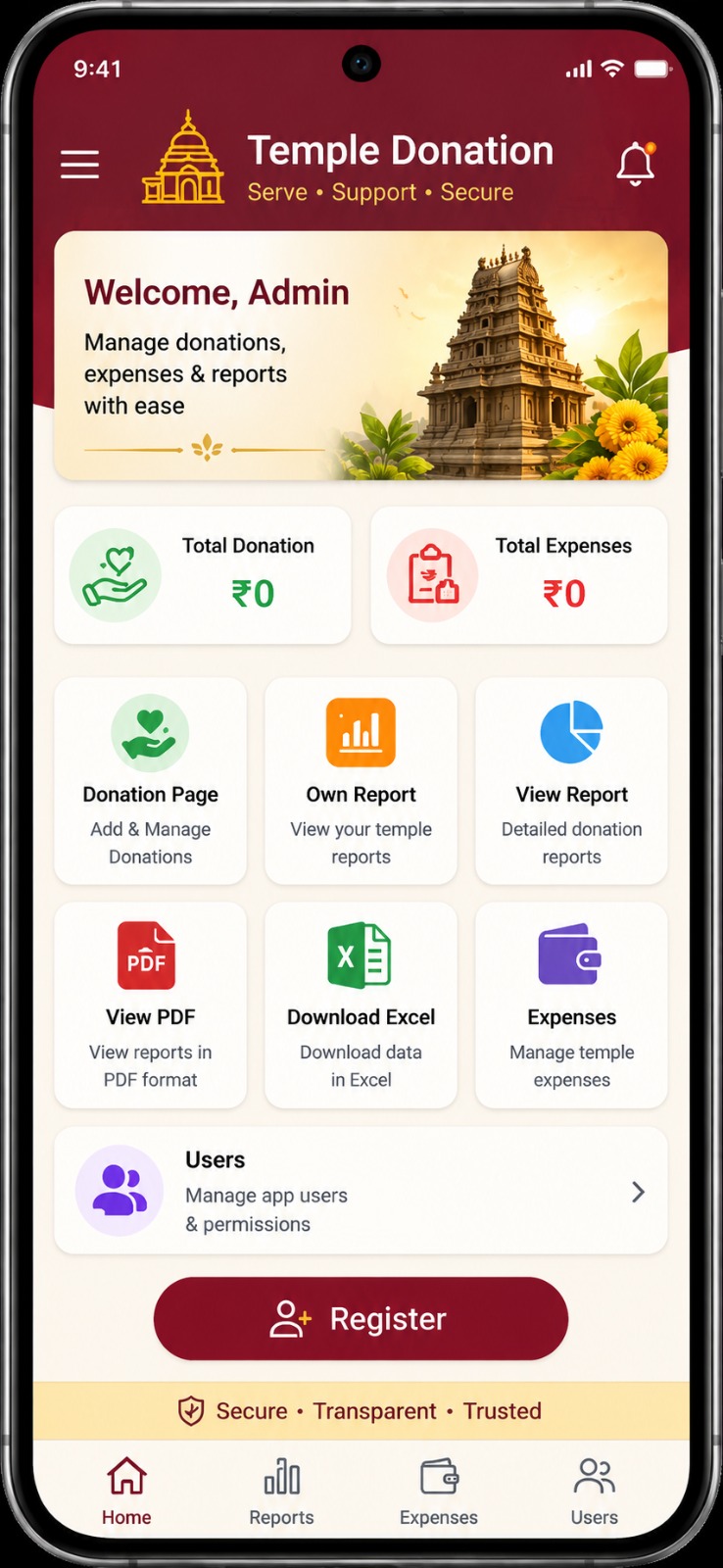 Temple Donation Mobile App